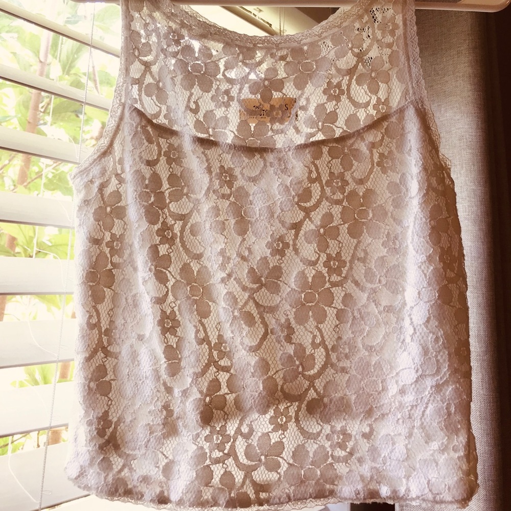White lace crop top